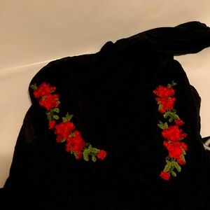 Pacsun Large rose embroidered hoodie